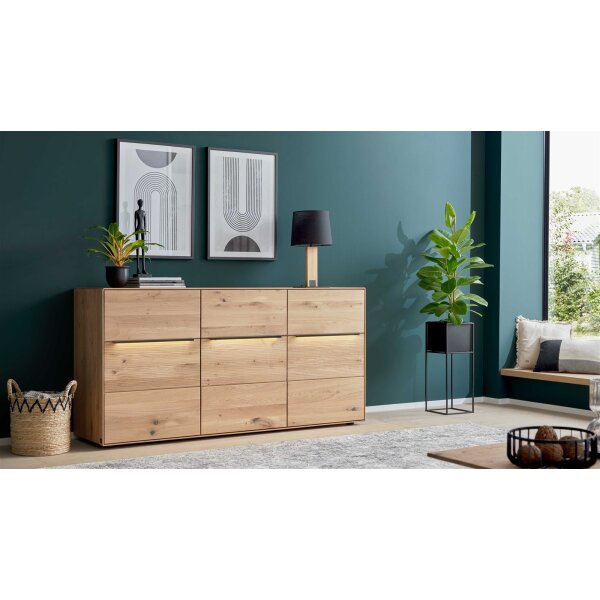Interliving Wohnzimmer Serie 2033 - Sideboard Asteiche - drei Türen, Breite ca. 182 cm