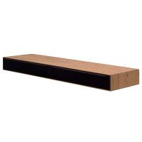 Interliving Wohnzimmer Serie 2033 - Lowboard dunkelgraues Glas & Asteiche - zwei Schubladen, Länge ca. 182 cm