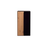 Interliving Wohnzimmer Serie 2033 - Hängeschrank dunkelgraues Glas & Asteiche - zwei Türen, Breite ca. 92 cm