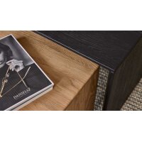 Interliving Wohnzimmer Serie 2033 - Couchtisch-Set schwarze & biancofarbene Asteiche - zweiteilig