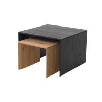 Interliving Wohnzimmer Serie 2033 - Couchtisch-Set schwarze & biancofarbene Asteiche - zweiteilig