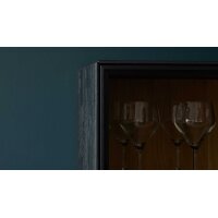 Interliving Wohnzimmer Serie 2033 - Hängevitrine dunkelgraues Glas & schwarze Asteiche - eine Tür, Breite ca. 42 cm