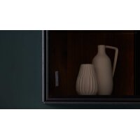 Interliving Wohnzimmer Serie 2033 - Hängevitrine dunkelgraues Glas & schwarze Asteiche - eine Tür, Breite ca. 42 cm