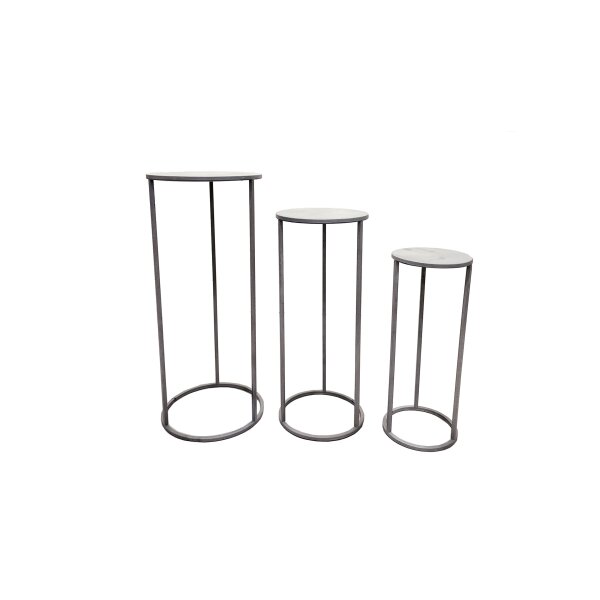 Blumensäule - 3er-Set Grau - Höhe ca. 50, 60, 70 cm