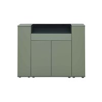 Interliving Wohnzimmer Serie 2031 - Highboard Schilfgrün - Breite ca. 150 cm
