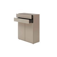 Interliving Wohnzimmer Serie 2031 - Highboard Grau & Risseiche - vier Türen, zwei Schubladen, Breite ca. 180 cm