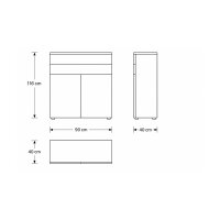 Interliving Wohnzimmer Serie 2031 - Highboard Grau & Risseiche - vier Türen, zwei Schubladen, Breite ca. 180 cm