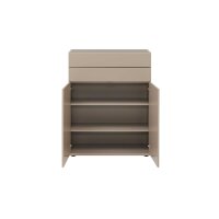 Interliving Wohnzimmer Serie 2031 - Highboard Grau & Risseiche - vier Türen, zwei Schubladen, Breite ca. 180 cm