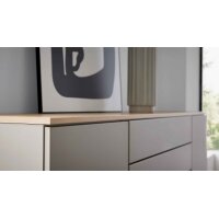 Interliving Wohnzimmer Serie 2031 - Highboard Grau & Risseiche - vier Türen, zwei Schubladen, Breite ca. 180 cm
