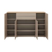 Interliving Wohnzimmer Serie 2031 - Highboard Grau & Risseiche - vier Türen, zwei Schubladen, Breite ca. 180 cm