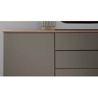 Interliving Wohnzimmer Serie 2031 - Highboard Grau & Risseiche - vier Türen, zwei Schubladen, Breite ca. 180 cm