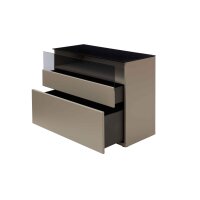 Interliving Wohnzimmer Serie 2031 - Sideboard Grau & Risseiche - zwei Türen, zwei Schubladen, Breite ca. 180 cm