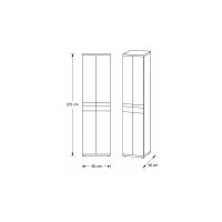 Interliving Wohnzimmer Serie 2031 - Homeoffice-Kombination Tonweiß & Risseiche - Länge ca. 255 cm