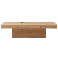 Interliving Wohnzimmer Serie 2031 - Homeoffice-Kombination Tonweiß & Risseiche - Länge ca. 255 cm