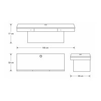 Interliving Wohnzimmer Serie 2031 - Homeoffice-Kombination Tonweiß & Risseiche - Länge ca. 255 cm