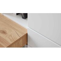 Interliving Wohnzimmer Serie 2031 - Homeoffice-Kombination Tonweiß & Risseiche - Länge ca. 255 cm