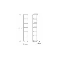 Interliving Wohnzimmer Serie 2031 - Homeoffice-Kombination Tonweiß & Risseiche - Länge ca. 255 cm