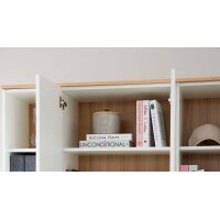Interliving Wohnzimmer Serie 2031 - Homeoffice-Kombination Tonweiß & Risseiche - Länge ca. 255 cm
