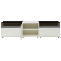 Interliving Wohnzimmer Serie 2031 - Wohnwand Tonweiß & graues Glas - Länge ca. 330 cm