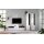 Interliving Wohnzimmer Serie 2031 - Wohnwand Tonweiß & graues Glas - Länge ca. 330 cm