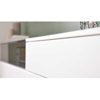 Interliving Wohnzimmer Serie 2031 - Wohnlösung Tonweiß & graues Glas - Länge ca. 270 cm
