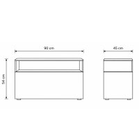 Interliving Wohnzimmer Serie 2031 - Wohnlösung Tonweiß & graues Glas - Länge ca. 270 cm