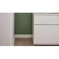 Interliving Wohnzimmer Serie 2031 - Wohnlösung Tonweiß & graues Glas - Länge ca. 270 cm