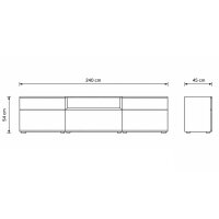 Interliving Wohnzimmer Serie 2031 - Wohnlösung Tonweiß & graues Glas - Länge ca. 270 cm