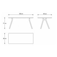 Interliving Esszimmer Serie 5115 - Esstisch astige Eiche & anthrazitfarbenes Metall - ca. 200 x 90 cm