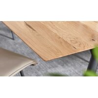 Interliving Esszimmer Serie 5115 - Esstisch astige Eiche & anthrazitfarbenes Metall - ca. 200 x 90 cm