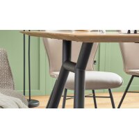 Interliving Esszimmer Serie 5115 - Esstisch astige Eiche & anthrazitfarbenes Metall - ca. 200 x 90 cm