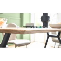 Interliving Esszimmer Serie 5115 - Esstisch astige Eiche & anthrazitfarbenes Metall - ca. 200 x 90 cm