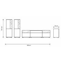 Interliving Wohnzimmer Serie 2031 - Wohnwand Balkenbuche...