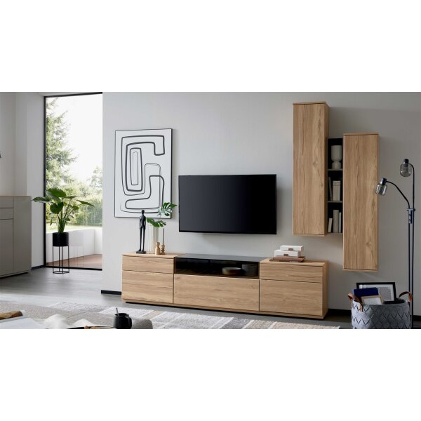 Interliving Wohnzimmer Serie 2031 - Wohnwand Risseiche - Länge ca. 257 cm