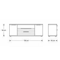 Interliving Wohnzimmer Serie 2032 - Wohnwand Risseiche - Länge ca. 330 cm