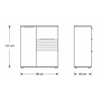 Interliving Wohnzimmer Serie 2032 - Wohnwand Risseiche - Länge ca. 330 cm