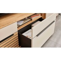 Interliving Wohnzimmer Serie 2032 - Wohnwand Sandbeige & Risseiche - Länge ca. 315 cm