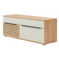 Interliving Wohnzimmer Serie 2032 - Wohnwand Sandbeige & Risseiche - Länge ca. 315 cm