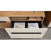 Interliving Wohnzimmer Serie 2032 - Wohnwand Sandbeige & Risseiche - Länge ca. 315 cm