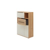 Interliving Wohnzimmer Serie 2032 - Wohnwand Sandbeige & Risseiche - Länge ca. 315 cm