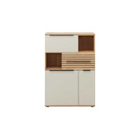 Interliving Wohnzimmer Serie 2032 - Wohnwand Sandbeige & Risseiche - Länge ca. 315 cm