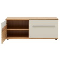Interliving Wohnzimmer Serie 2032 - Wohnwand Sandbeige & Risseiche - Länge ca. 315 cm