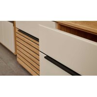 Interliving Wohnzimmer Serie 2032 - Wohnwand Sandbeige & Risseiche - Länge ca. 315 cm
