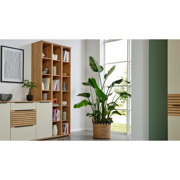 Interliving Wohnzimmer Serie 2032 - Regalkombination Risseiche - dreiteilig