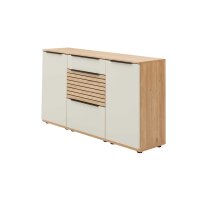 Interliving Wohnzimmer Serie 2032 - Sideboard Sandbeige & Risseiche - zwei Türen, drei Schubladen, Länge ca. 150 cm