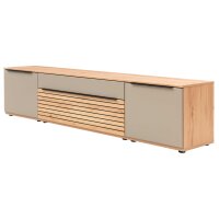 Interliving Wohnzimmer Serie 2032 - Wohnwand Grau & Risseiche- Länge ca. 270 cm