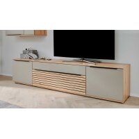 Interliving Wohnzimmer Serie 2032 - Wohnwand Grau & Risseiche- Länge ca. 270 cm