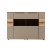 Interliving Wohnzimmer Serie 2032 - Highboard Grau & Risseiche - vier Türen, Breite ca. 180 cm