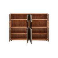 Interliving Wohnzimmer Serie 2032 - Highboard Grau & Risseiche - vier Türen, Breite ca. 180 cm