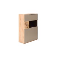 Interliving Wohnzimmer Serie 2032 - Highboard Grau & Risseiche - vier Türen, Breite ca. 180 cm